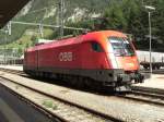 1116 162-7 beim Rangieren im Bahnhof Brenner an der italienischen Grenze.
