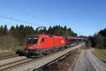 1116 259 schiebend an einem Railjet in Richtung Salzburg am 6. Januar 2020 bei Grabensttt.