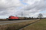 br-1116/688866/1116-189-mit-einem-schiebewandwagenzug-aus 1116 189 mit einem Schiebewandwagenzug aus Salzburg kommend am 11. Februar 2020 bei bersee am Chiemsee.