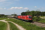 br-1116/699371/1116-105--1116-xxx-waren 1116 105 & 1116 xxx waren am 19. Mai 2020 mit einem Kesselwagenzug bei Grabensttt in Richtung Freilassing unterwegs.