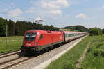 br-1116/699375/1116-278-war-am-zugende-des 1116 278 war am Zugende des EC 113 im Einsatz. Aufgenommen am 19. Mai 2020 bei Grabensttt.