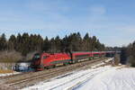 br-1116/765079/1116-216-aus-salzburg-kommend-am 1116 216 aus Salzburg kommend am 27. Januar 2022 bei Grabensttt im Chiemgau.