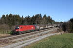 1116 099 mit Schiebewandwagen am 16. Januar 2023 bei Sossau im Chiemgau.