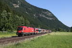 1116 198 war mit dem  FB-Railjet  am 14. Juni 2023 bei Niederaudorf in Richtung Kufstein unterwegs.