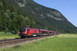 1116 211 auf dem Weg nach Kufstein am 14. Juni 2023 bei Niederaudorf.