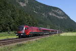 1116 241 war am 14. Juni 2023 bei Niederaudorf auf dem Weg nach Innsbruck.