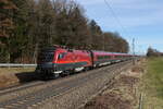 1116 210 war am 21. Februar 2024 bei Hufschlag in Richtung Rosenheim unterwegs.