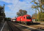 1216 024-0 ist am 14. Oktober 2012 auf dem Weg zum Brenner. Aufgenommen im Bahnhof von Assling.