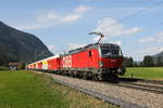 br-1293-2/712633/1293-036-mit-einem-rocktainerzug-am 1293 036 mit einem 'Rocktainerzug' am 10. September 2020 bei Niederaudorf.