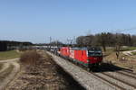 br-1293-2/727479/1293-041-und-1116-083-mit 1293 041 und 1116 083 mit einem Autozug aus Mnchen kommend am 25. Februar 2021 bei Grabensttt im Chiemgau.
