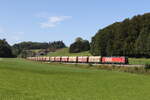 br-1293-2/864429/1293-xxx-war-mit-einem-rocktainer-zug 1293 xxx war mit einem 'Rocktainer-Zug' am 18. September 2024 bei Axdorf in Richtung Freilassing unterwegs.