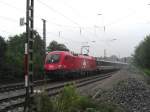 1116 075-1  Schweiz  kurz vor dem Bahnhof von bersee. Von Salzburg kommend, abgelichtet am 13. Juli 2008 bei regnerischem Wetter.