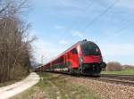 railjet/442016/80-90713-am-12-april-2015-auf 80-90.713 am 12. April 2015 auf dem Weg nach Salzburg kurz vor bersee am Chiemsee.