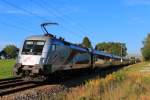 Werbe Railjet  175 Jahre Eisenbahn in sterreich  am 17. August 2012 kurz vor bersee, auf dem Weg nach Salzburg.