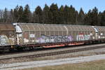 schiebewandwagen/805004/2743-324-habbiins-von-rail-cargo 2743 324 (Habbiins) von 'Rail Cargo Austria' am 21. Februar 2023 bei Sossau.
