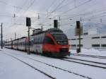 4023 007-0 bei der Ausfahrt aus dem Bahnhof von St. Johann am 25. Januar 2014.