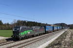 193 274 mit dem  Walter-Zug  aus Salzburg kommend am 19. Mrz 2020 bei Grabensttt im Chiemgau.