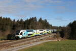 westbahn/800029/4010-026-war-am-14-januar 4010 026 war am 14. Januar 2023 bei Sossau im Chiemgau in Richtung Mnchen unterwegs.