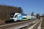 westbahn/803322/4010-026-auf-dem-weg-nach 4010 026 auf dem Weg nach Mnchen am 9. Februar 2023 bei Sossau im Chiemgau.