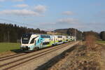 westbahn/803654/4010-019-auf-dem-weg-nach 4010 019 auf dem Weg nach Mnchen am 12. Februar 2023 bei Htt im Chiemgau.