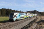 westbahn/805321/4010-026-aus-wien-kommend-am 4010 026 aus Wien kommend am 22. Februar 2023 bei Htt im Chiemgau.
