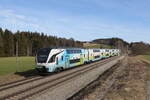 westbahn/805716/4010-032-der-westbahn-aus-wien 4010 032 der 'WESTBAHN' aus Wien kommend am 22. Februar 2023 bei Htt im Chiemgau.