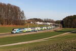 westbahn/838063/4010-022-aus-wien-kommend-am 4010 022 aus Wien kommend am 30. Dezember 20223 bei Axdorf im Chiemgau.