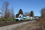 westbahn/844761/4010-027-aus-wien-kommend-am 4010 027 aus Wien kommend am 25. Februar 2024 bei bersee am Chiemsee.