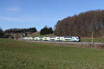 westbahn/911297/4010-031-auf-dem-weg-nach 4010 031 auf dem Weg nach Wien. Aufgenommen am 28. Februar 2026 bei Axdorf im Chiemgau.