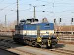 Diesel-Lok 9281 2000 091-6 stand am 17. März 2015 im Bahnhof von Enns.