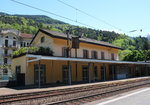 Der Bahnhof von Faido liegt an der Gotthard-Sdrampe. Aufgenommen am 24. Mai 2016.