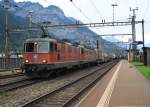 11335 war am 20. August 2014 im Bahnhof von Erstfeld unterwegs zum Gotthard.