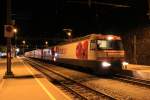 Ge 4/4 III 641 am Abend des 18. August 2014 im Bahnhof von Filisur.