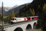 RhB Ge 4/4 III 641  COOP  am 21. Oktober 2020 auf dem  Albula-Viadukt I .