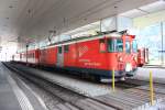 Deh 4/4 24 am 19. August 2014 im Bahnhof von Disentis, kurz darauf erfolgte die Abfahrt nach Andermatt.