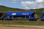 schuettgutwagen/675315/0659-249-tanpps-von-wascosa-im 0659 249 (Tanpps) von 'WASCOSA' im Einsatz fr 'K&S' am 2. September 2019 bei Thngersheim.