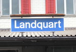 Bahnhofschild von  Landquart  am 23. Mai 2016 aufgenommen.
