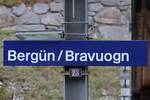 bahnhoefe/754734/berguenbravuogn-im-albulatal-am-25-oktober 'Bergün/Bravuogn' im Albulatal am 25. Oktober 2021.
