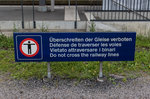 Viersprachiges Verbotsschild im Bahnhof von Buchs am 23.