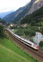 ICN 500 012  Jean Rudolf von Salis  war am 19. August 2014 bei Gurtnellen in Richtung Gotthard unterwegs.