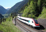 RABDe 500 0124  Ernest von Stockalper  am 25. Mai 2016 vom Gotthard kommend bei Wassen.