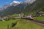 RABDe 500 027  Henry Dunant  war am 25. Mai 2016 bei Silenen in Richtung Gotthard unterwegs.