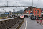 ETR 610 kurz vor der Ausfahrt aus dem Bahnhof von Arth-Goldau am 23.