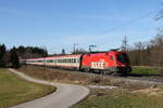 1116 260 war mit einem  EC  am 30. Dezember 2023 bei Hufschlag in Richtung Salzburg unterwegs.