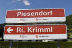  Piesendorf  ist ein Haltepunkt der  Pinzgauer Lokalbahn . Aufgenommen am 26. Mai 2017.