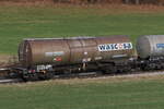 kesselwagen/837291/7931-119-zacens-von-wascosa-am 7931 119 (Zacens) von 'WASCOSA' am 28. Dezember 2023 bei Axdorf.