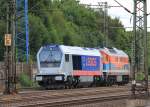 Ein Lokomotive des tschechischen Unternehmens  LEGIOS  wurde am 31. Juli 2013 von 232 105-9 der  Nordbayerischen Eisenbahn Gesellschaft  durch den Bahnhof von Hamburg-Harburg gezogen.