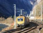 470 008 war am 6. Januar 2014 mit einem REX von Salzburg nach Wörgl unterwegs. Aufgenommen bei Golling/Abtenau.