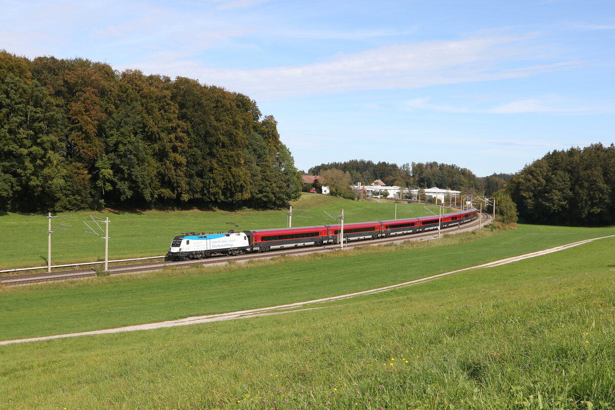 1116 229  Voestalpine  aus Salzburg kommend am 7. Oktober 2024 bei Axdorf.