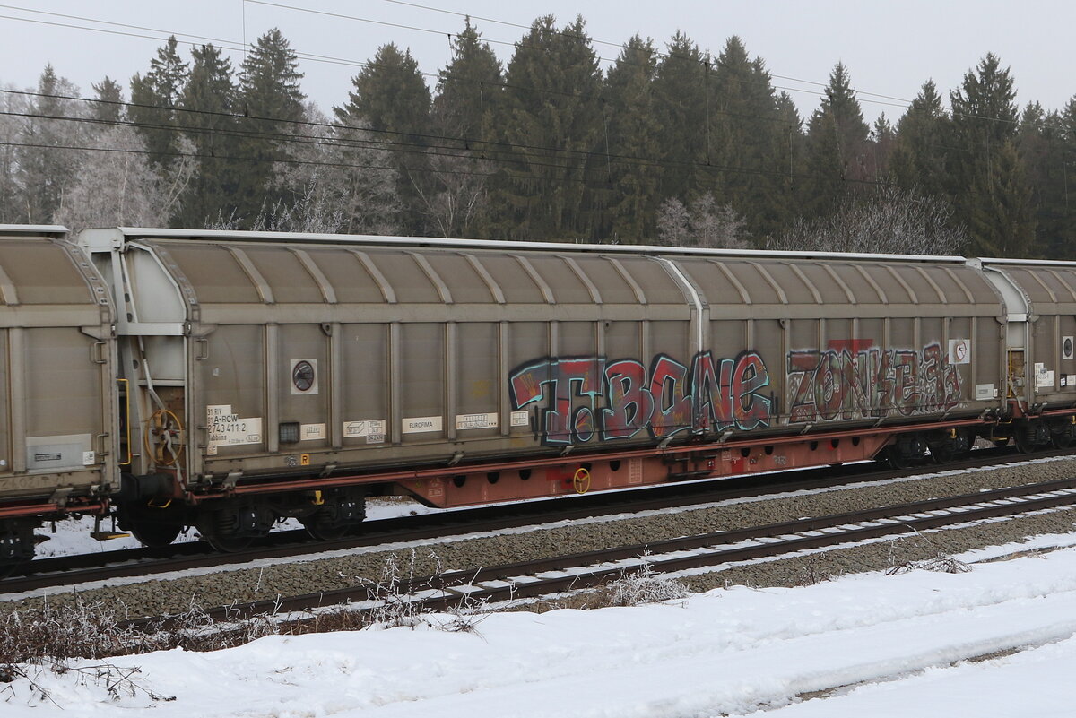 2743 411 (Habbiins) von  Rail Cargo Austria  am 25. Januar 2022 bei Grabensttt.